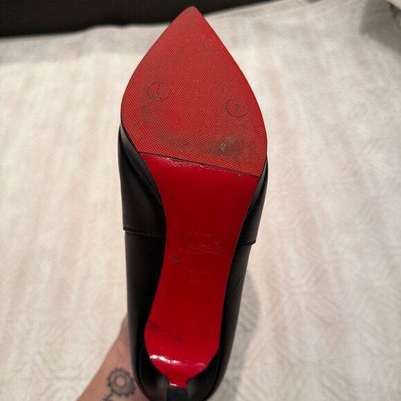 AUTHENTIC Black Crochinetta 100mm, Christian Louboutin, Size 37 (Not For Bundle) - Picture 8 of 11